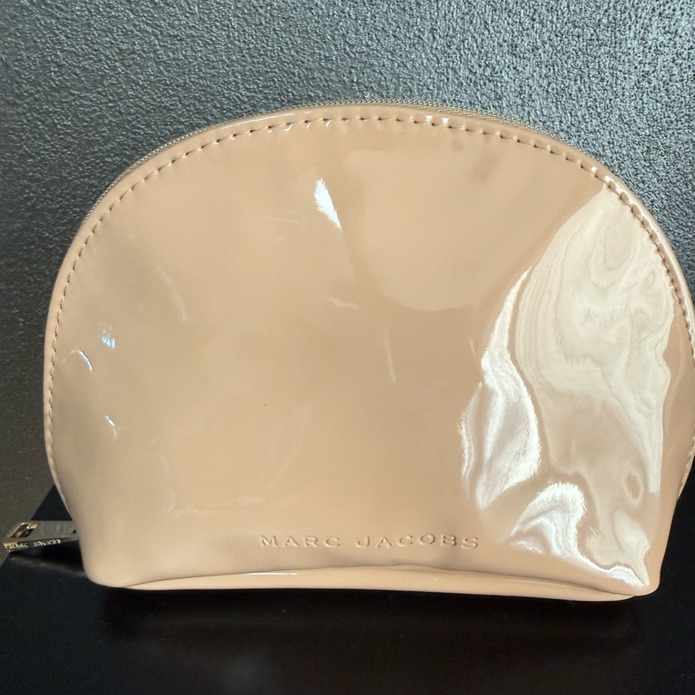 Marc Jacobs Glossy Beige Cosmetic Bag